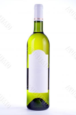 Wine bottle with blank label