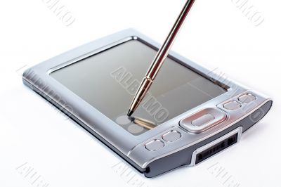 Stylus on screen of PDA