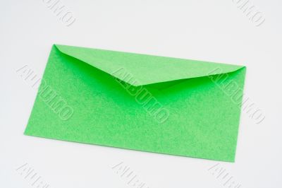 Green envelope isolated