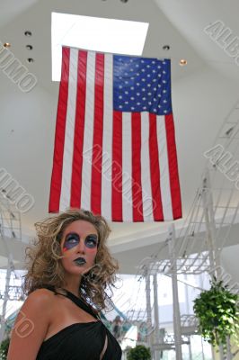 Model in Makeup and Flag