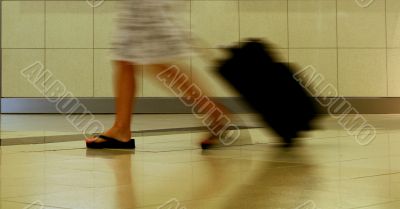 Rushing Though Airport