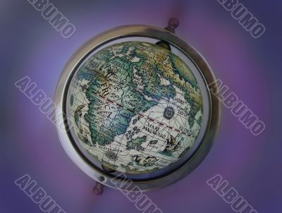 Ancient map globe