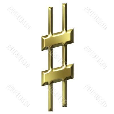 3D Golden Sharp Symbol