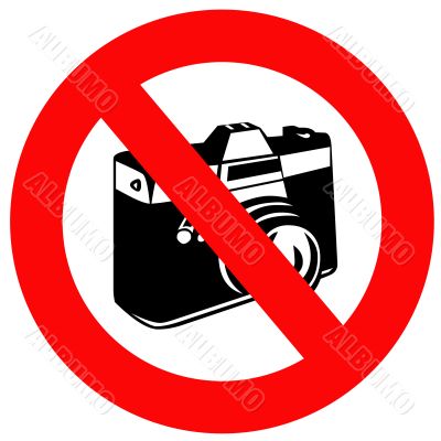No Photographs Sign