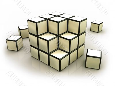 Deconstructed Rubik`s Cube