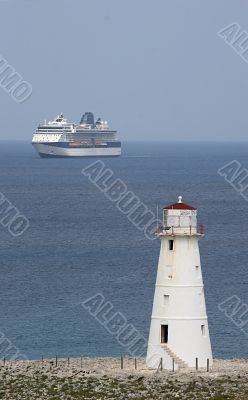 Lighthouse and Ship
