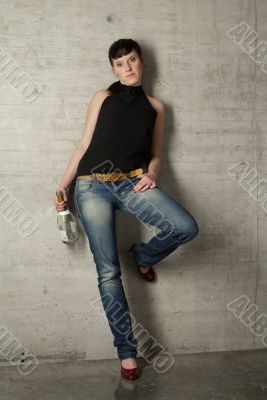 young woman standing young woman standing