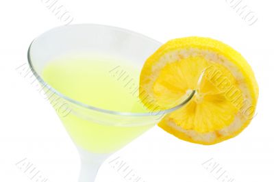 Green cocktail with lemon