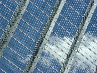 Blue sky and clouds reflection