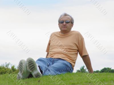 A man on the grass
