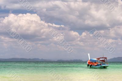 boat on turquoise boat on turquoise