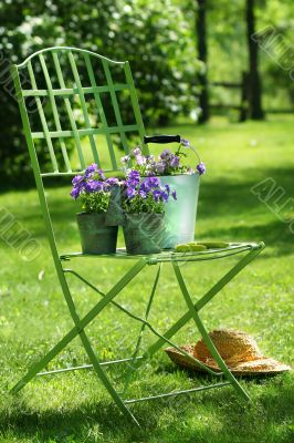 Green garden chair