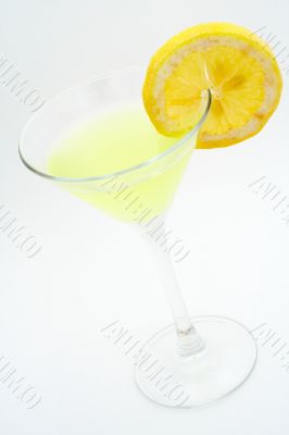 Green cocktail with lemon