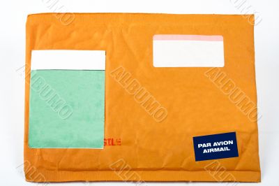 Envelope with blank stickers for text
