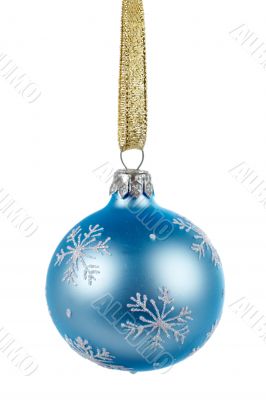 One blue Christmas ball