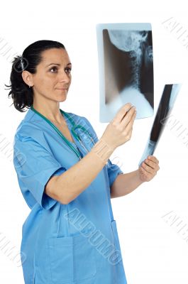 doctor examining a radiographs