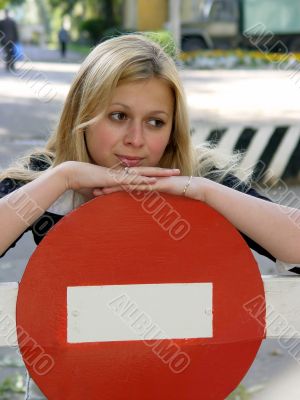 Blond girl on the street