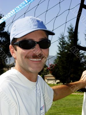 Young man at the net