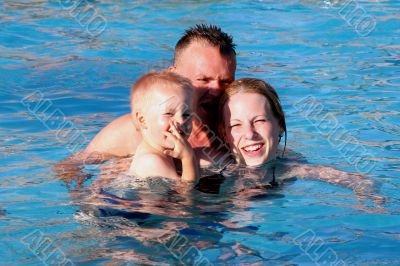 Family in the pool Family in the pool