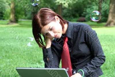woman with laptop