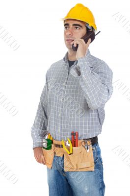 worker talking on the phone