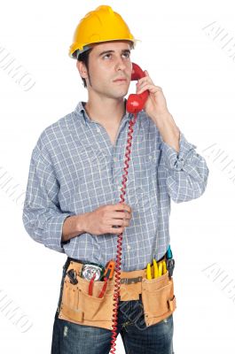 worker talking on the phone