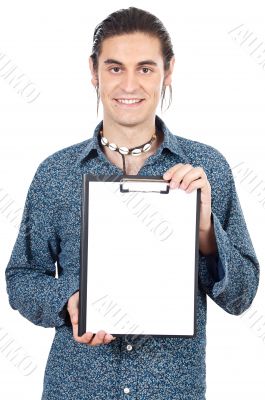 casual boy with notepad