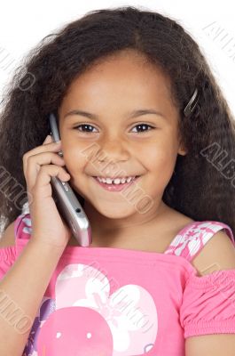 girl speaking on the telephone