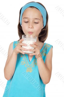 Girl drinking milk