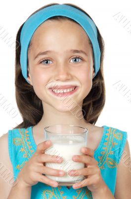 Girl drinking milk