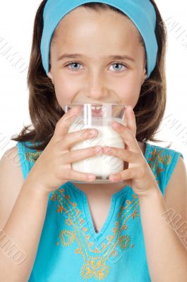 Girl drinking milk