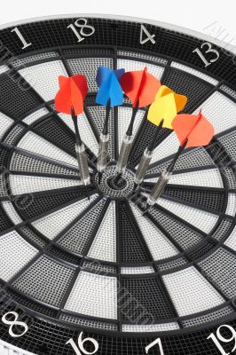Bull`s eye with coloured arrows