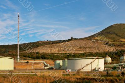 Storage tanks and chimney