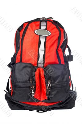 Black and red backpack