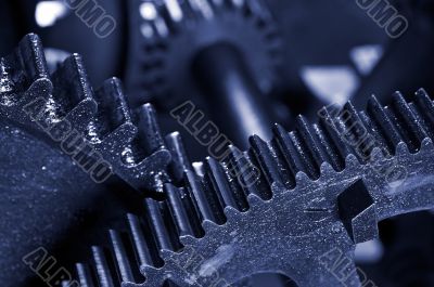 Dirty industrial gears background