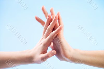 hands touching