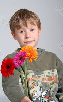 child with flowers