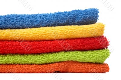 Multicolour towels stacked