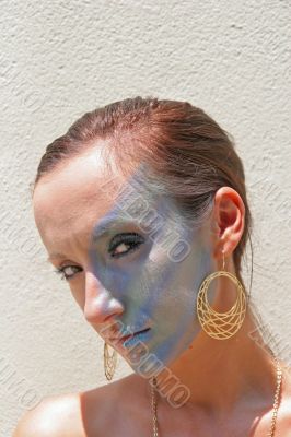Model Blue Makeup