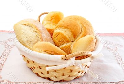 Fresh breads in a basket
