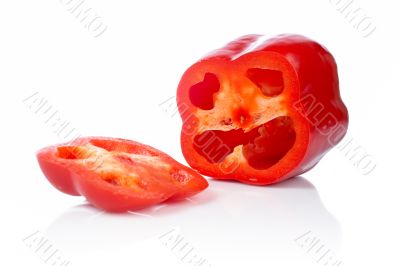 Red pepper slices Red pepper slices