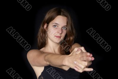 woman with stretched arms
