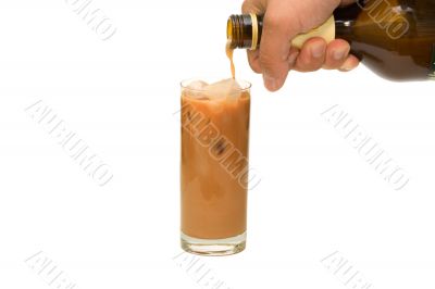 Cocktail with ice on white background Cocktail with ice on white background