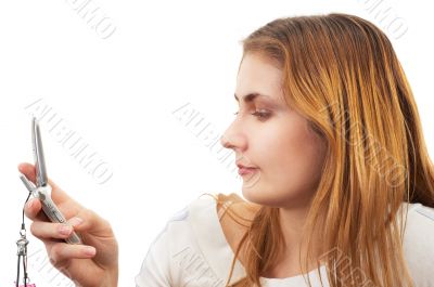 girl and cell phone girl and cell phone