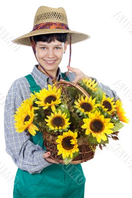 woman dressed gardener