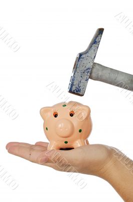 hammer and money box