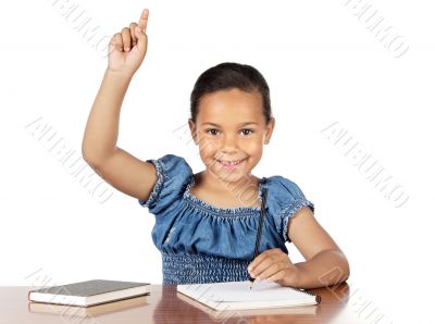 adorable girl studying