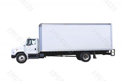 White Delivery Truck isolated