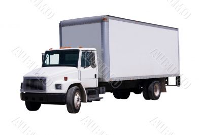 White Delivery Truck isolaated