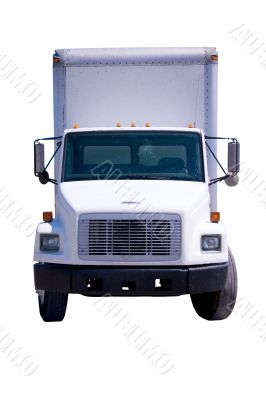 White Delivery Truck isolated